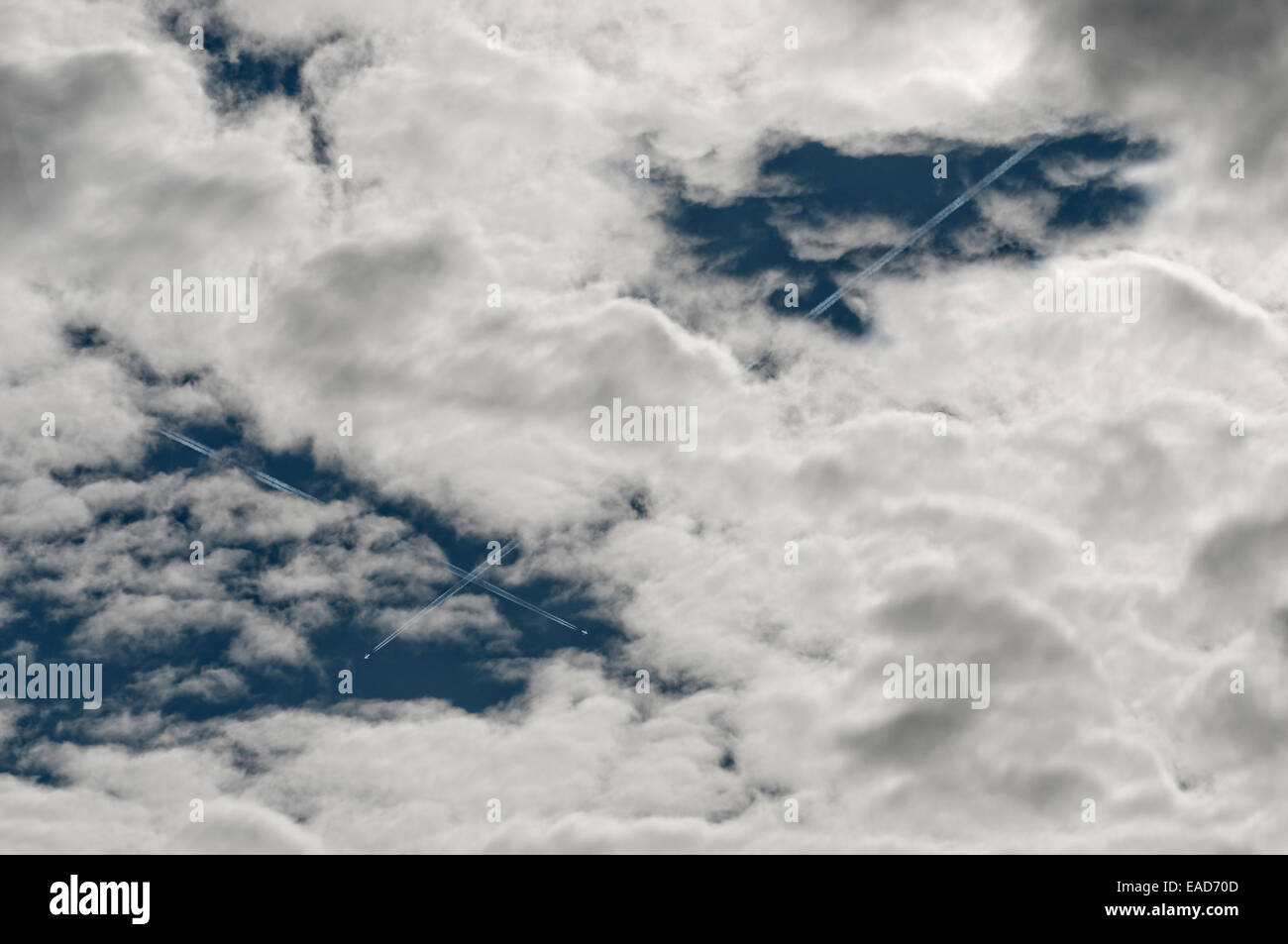 airplanes flying through the clouds Stock Photo Alamy