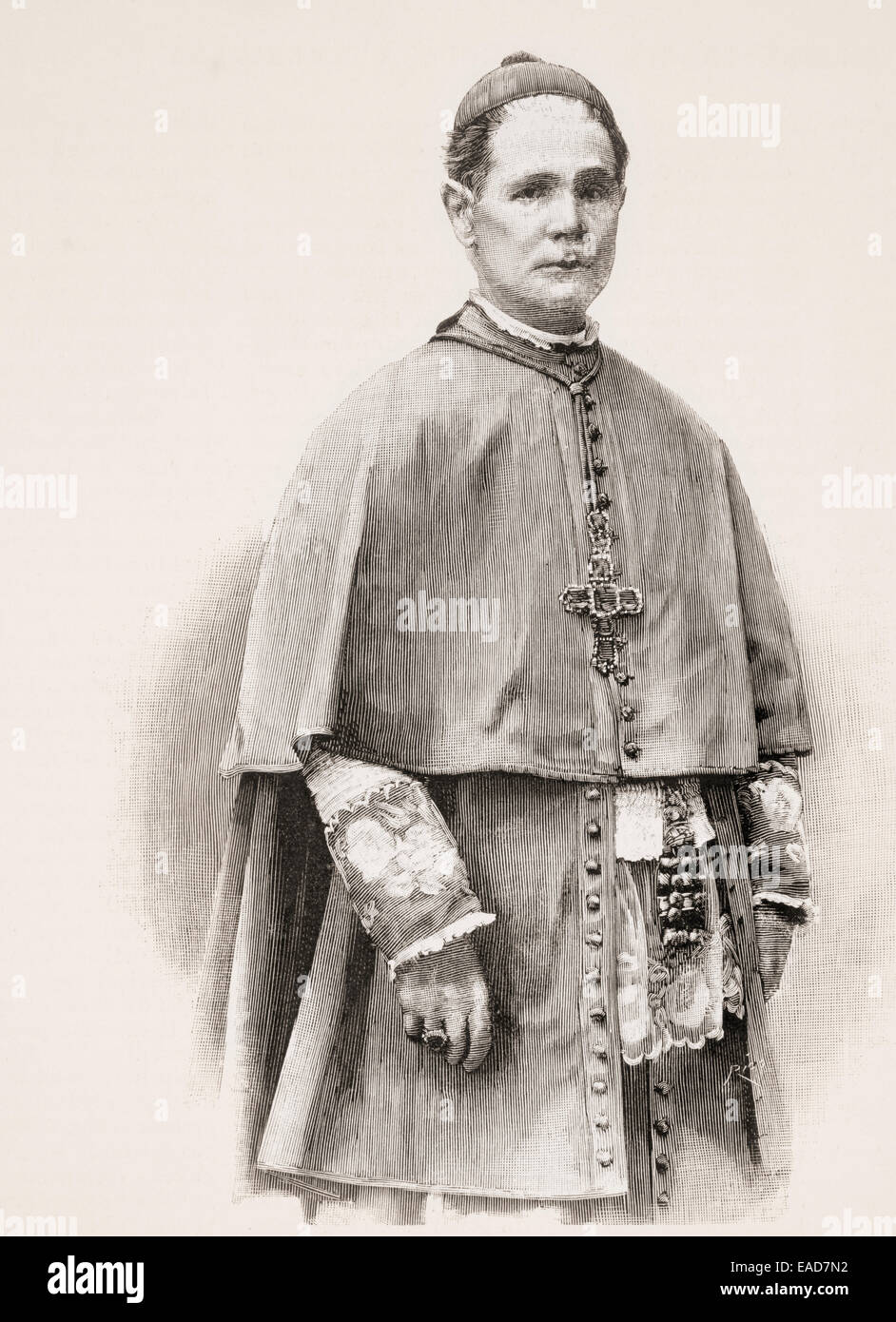 Patriarch Jaime Cardona y Tur, 1838-1923.  Bishop of Sion and Patriarch of West Indies, Spain. Stock Photo