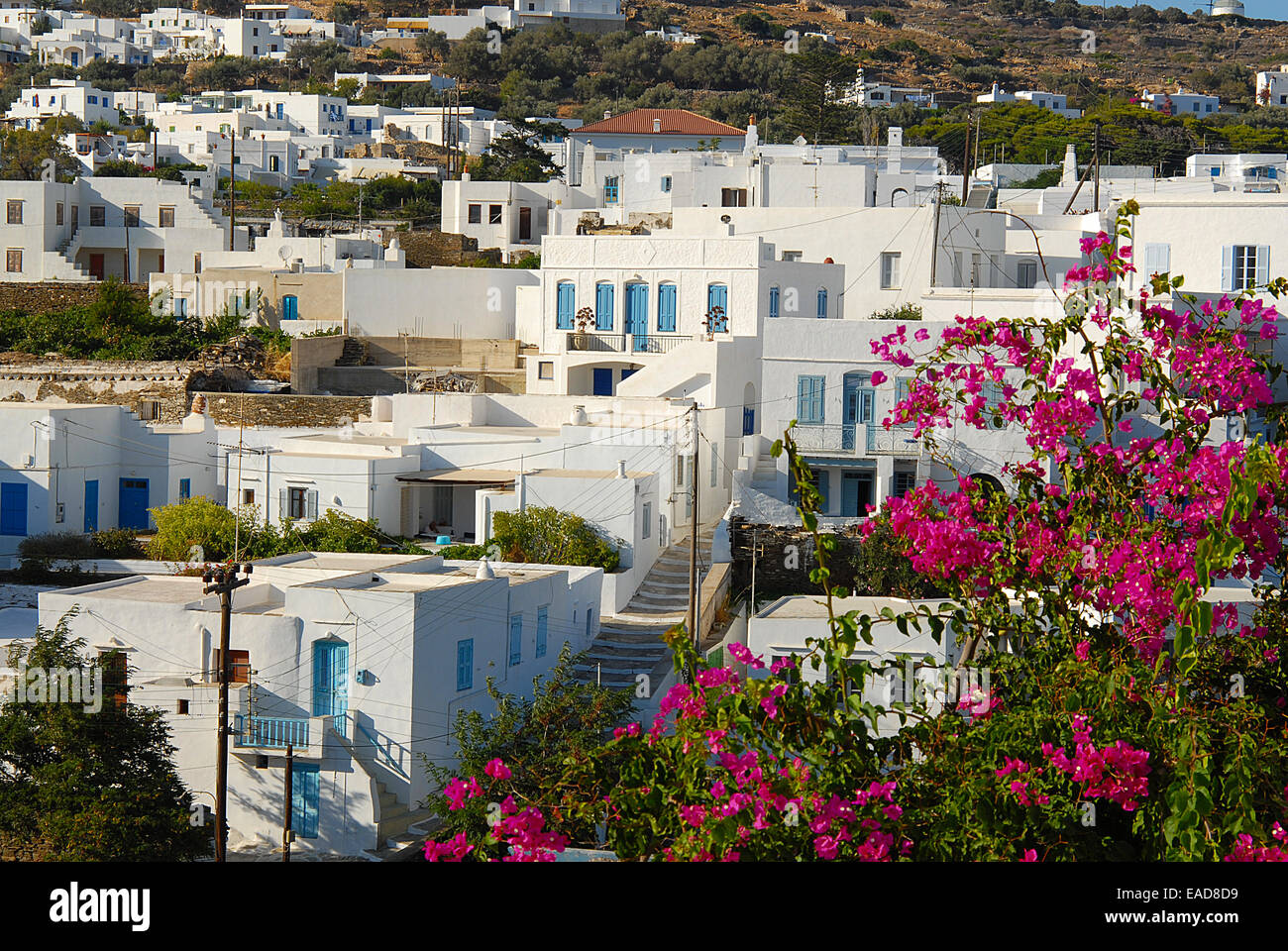 Apollonia houses with of Aegean Architecture Stock Photo - Alamy