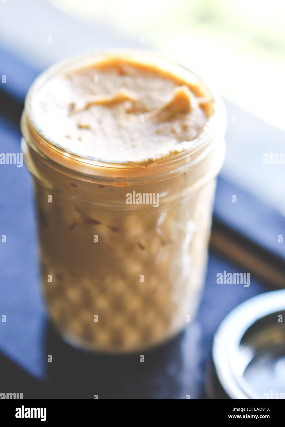 Hummus in a Mason jar Stock Photo Alamy