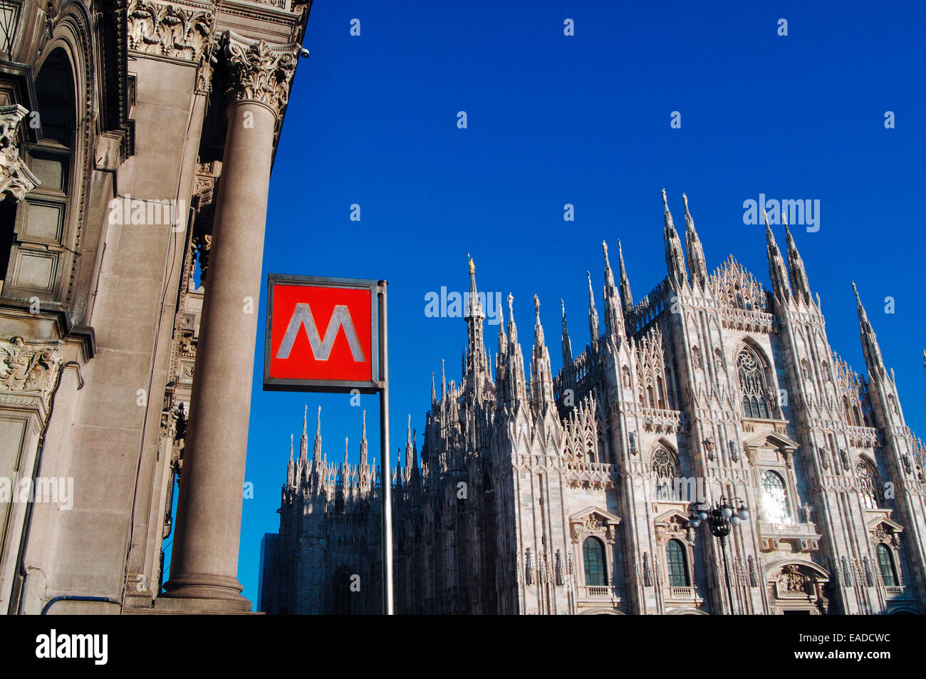 Milano Sign Entrance metro duomo milan italy hi-res stock photography and images ...