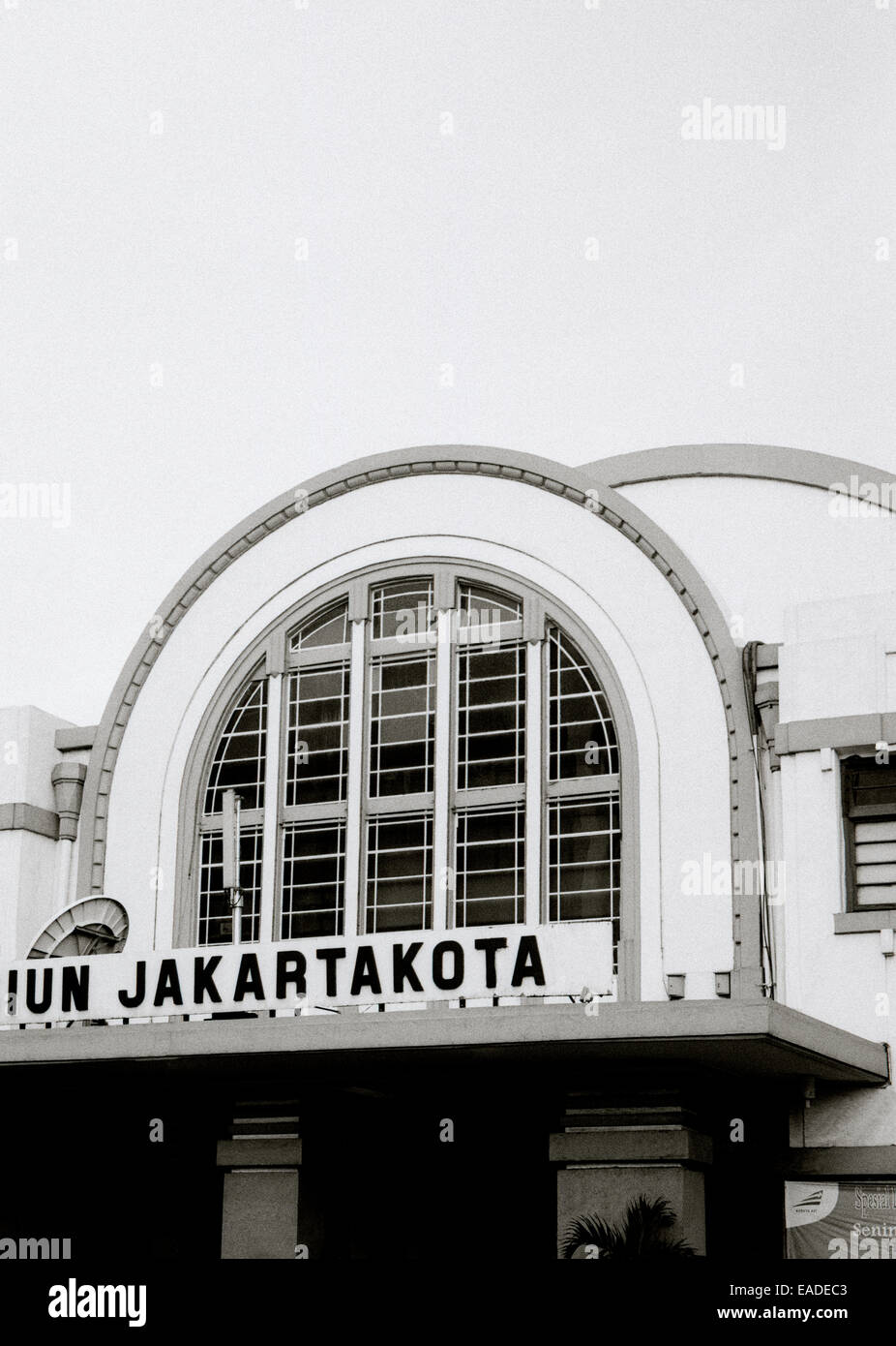 Art deco architectecture of Kota Jakarta train station building in Jakarta in Java in Indonesia in Southeast Asia Far East. Transport Travel Stock Photo