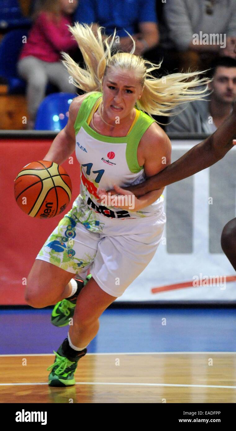 Brno, Czech Republic. 12th Nov, 2014. Frida Aili of Brno is pictured during  the Women's 2nd round European Basketball Cup group B match BK IMOS Brno -  Fenerbahce Istanbul in Brno, Czech
