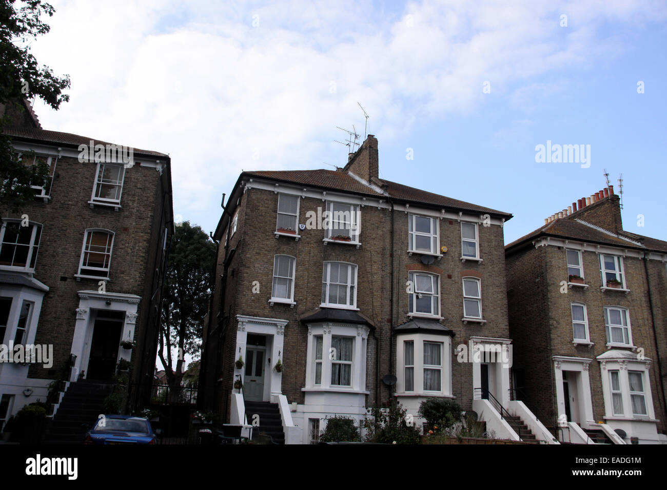 Residential houses on a street in Wanstead, East London Stock Photo