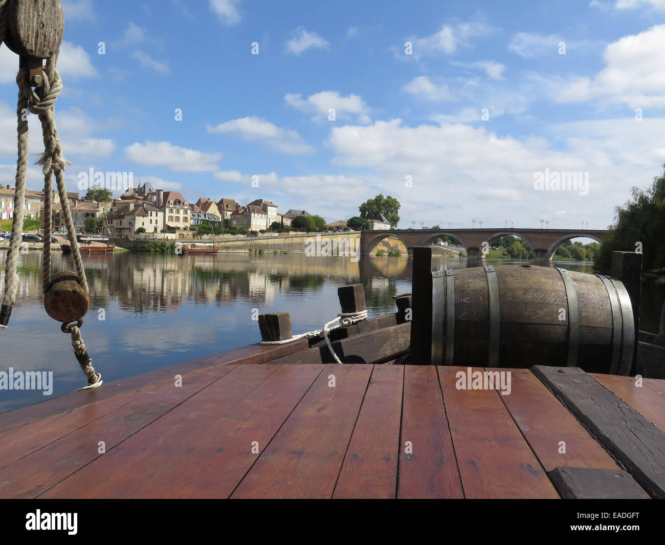 Boat trip on the Dordogne River at Bergerac, Bordeaux , France Stock Photo