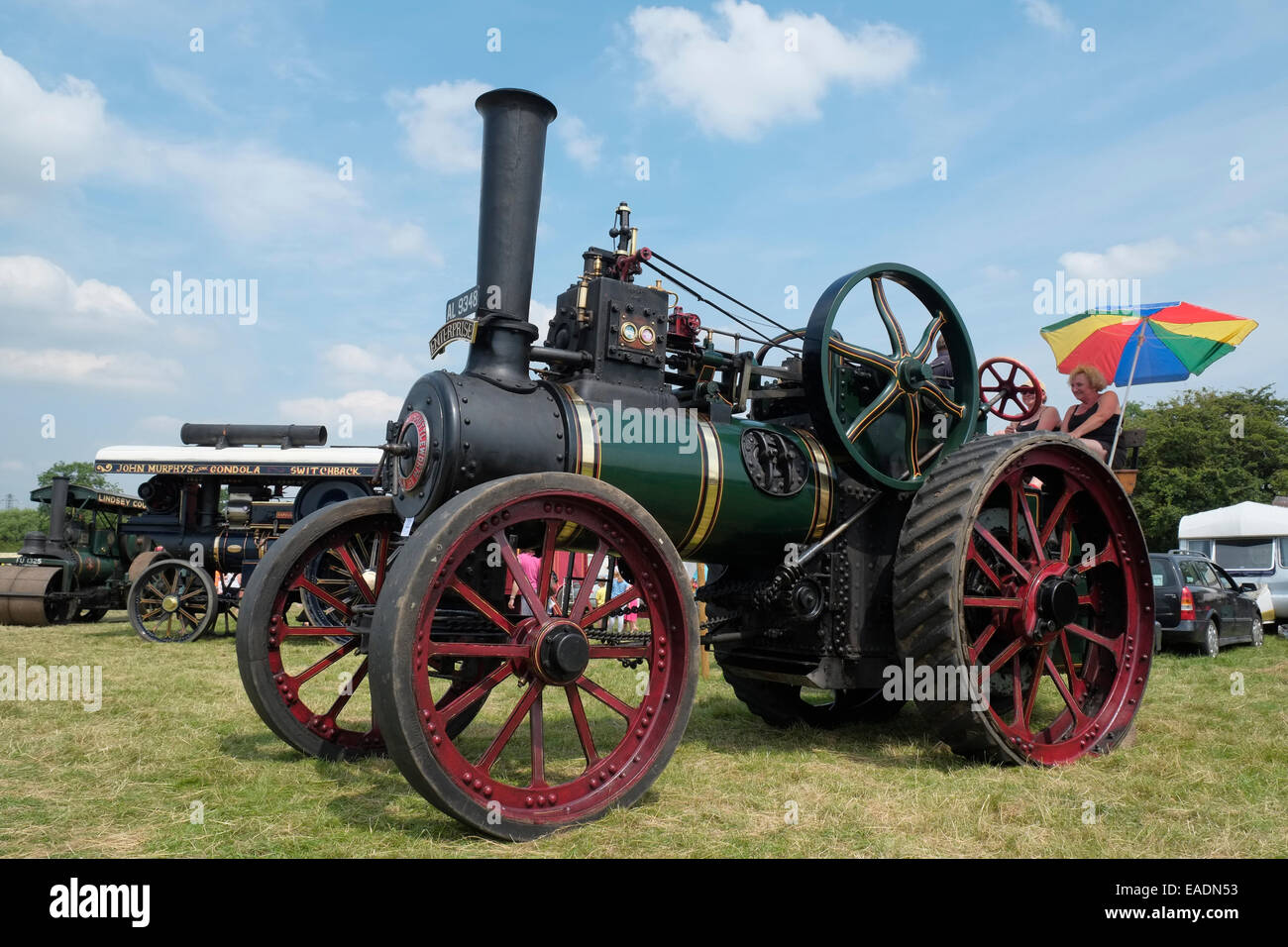 A 1911 Clayton & Shuttleworth steam engine at the Rempstone Steam Rally, Wymeswold, Leicestershire, England. Stock Photo