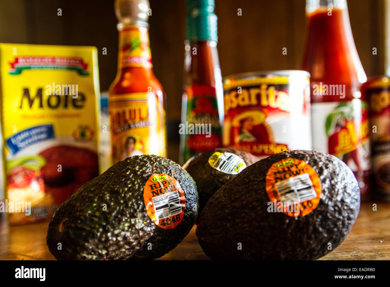 A variety of Mexican foods available at most California grocery stores Stock Photo