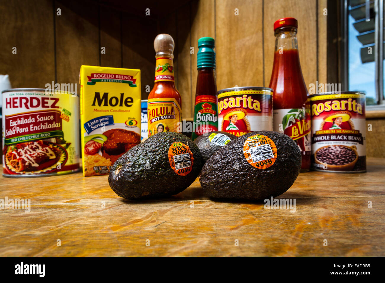 A variety of Mexican foods available at most California grocery stores Stock Photo