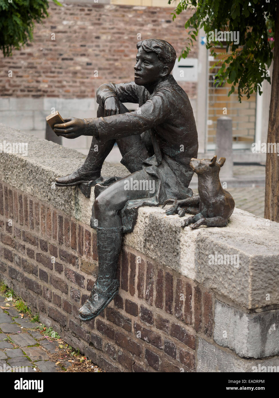 Statue of a boy and a dog, Maastricht, The Netherlands, Europe Stock Photo