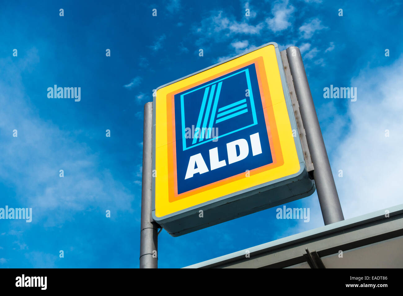 ALDI supermarket sign Stock Photo
