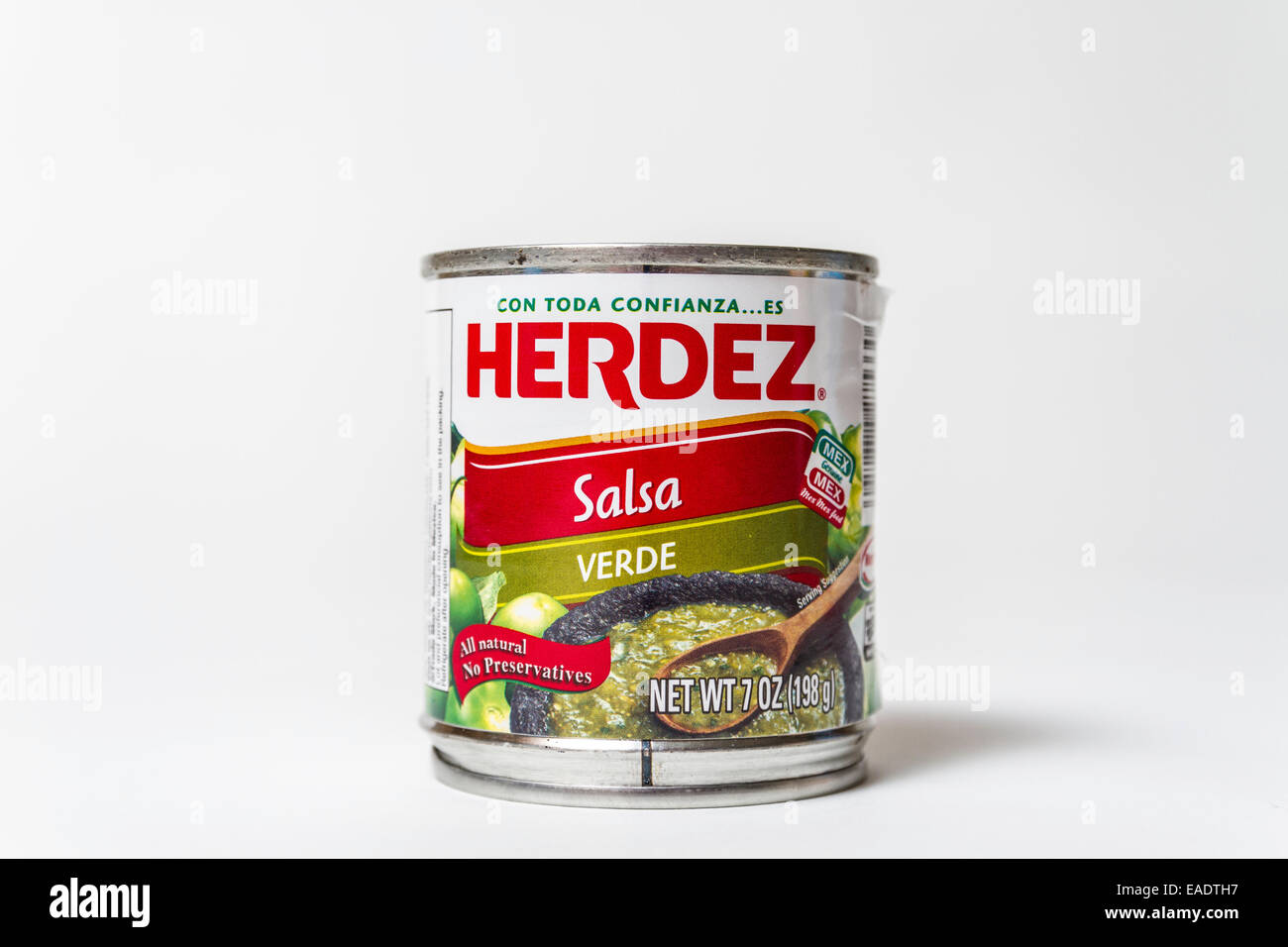 Herdez canned sauces available at most California Grocery store Stock Photo