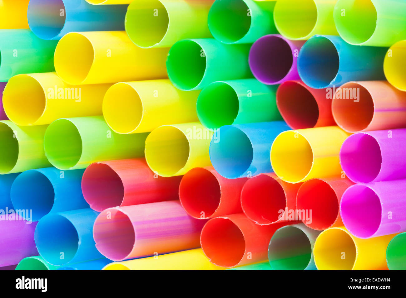 many ends of multicoloured plastic drinking straws close up Stock Photo ...