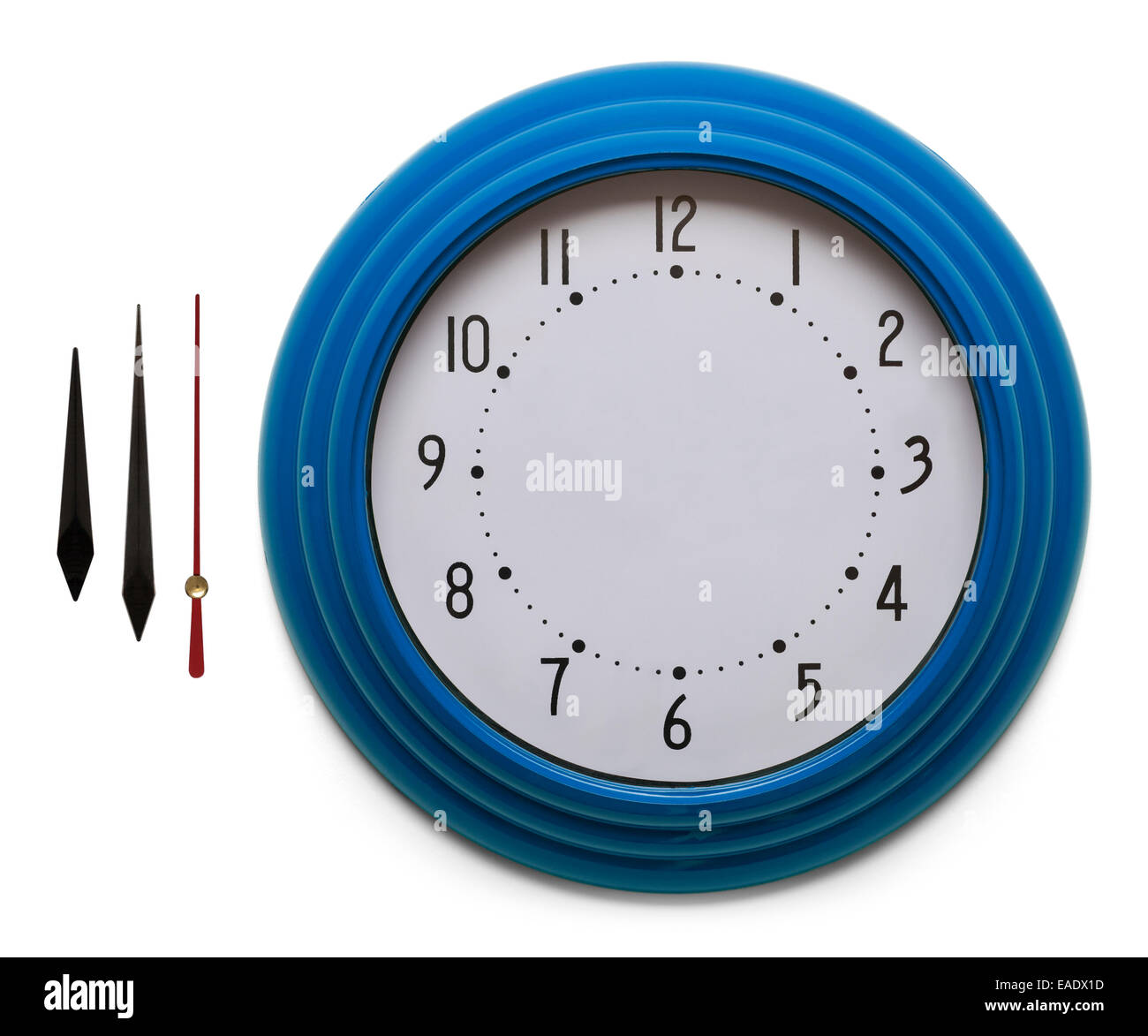 Adjustable Custom Clock Face Isolated on White Background. Stock Photo