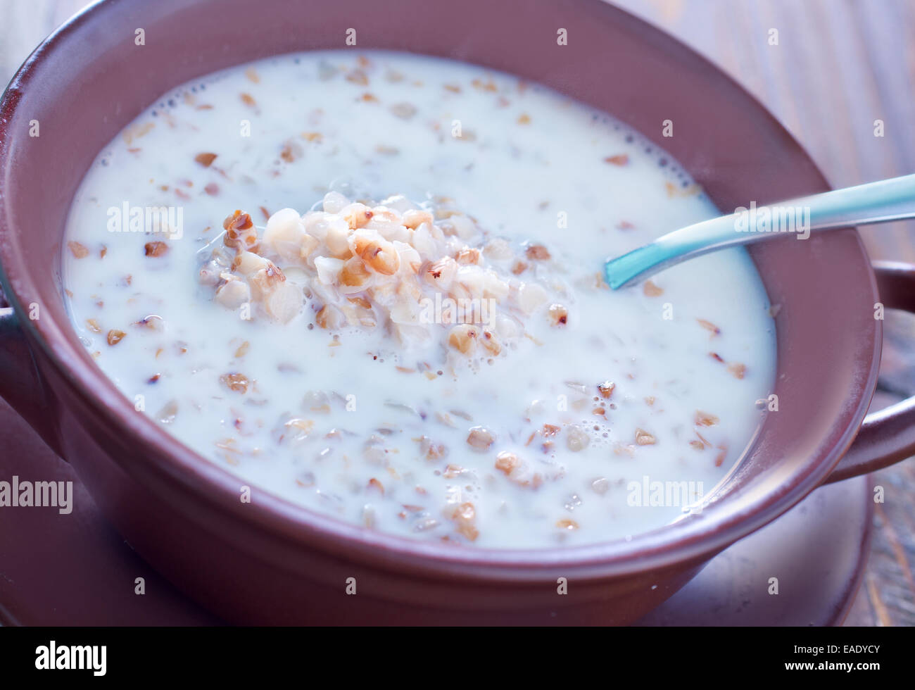 buckwheat with milk Stock Photo Alamy