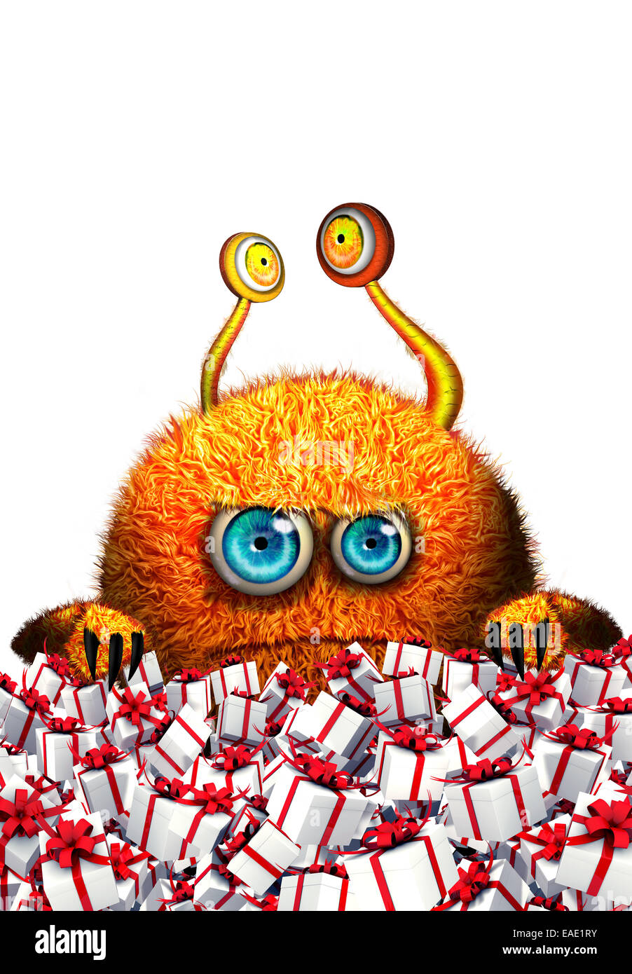 Funny cartoon monster gift hi-res stock photography and images - Alamy
