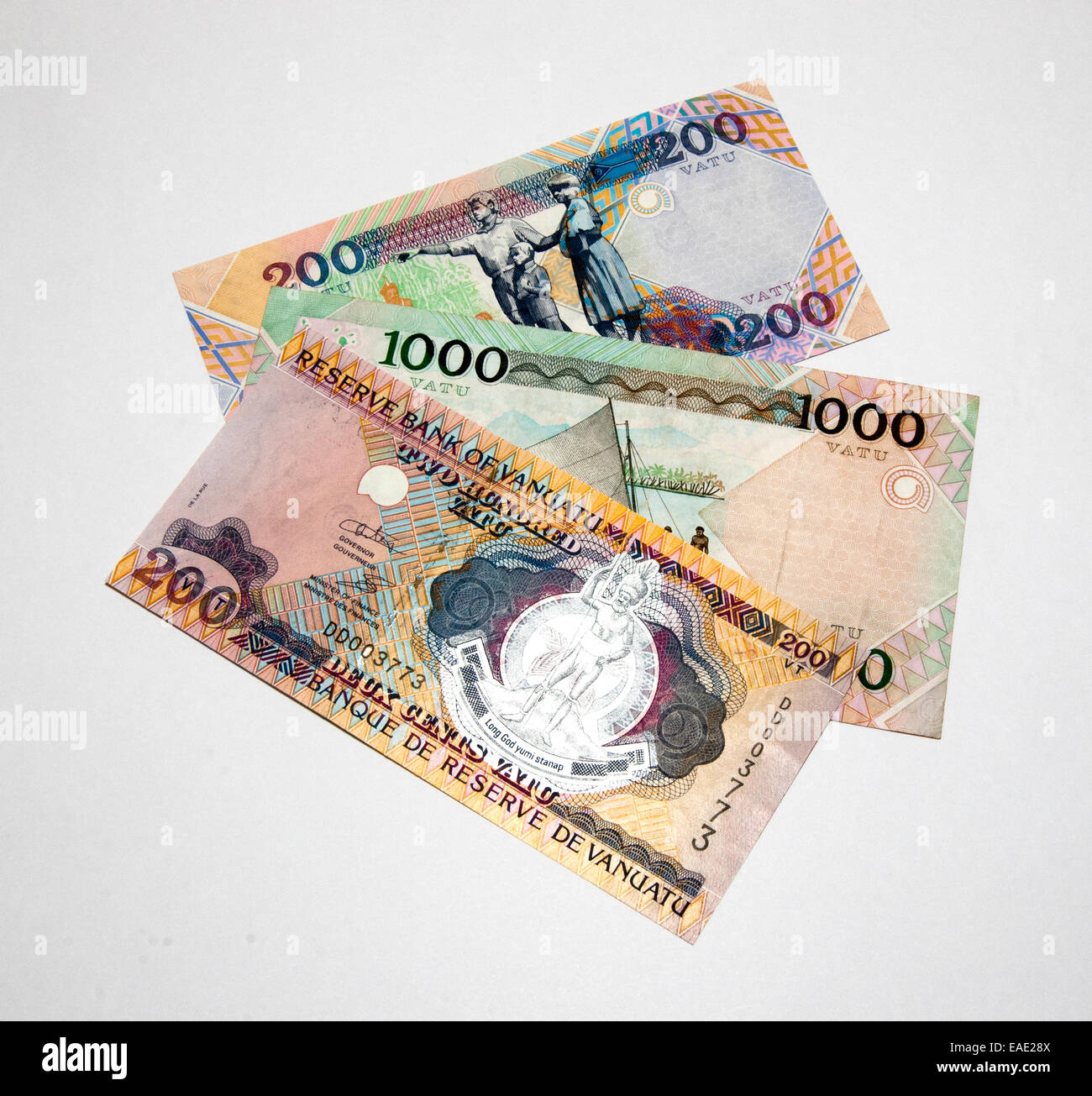 Vanuatu Bank Notes Stock Photo