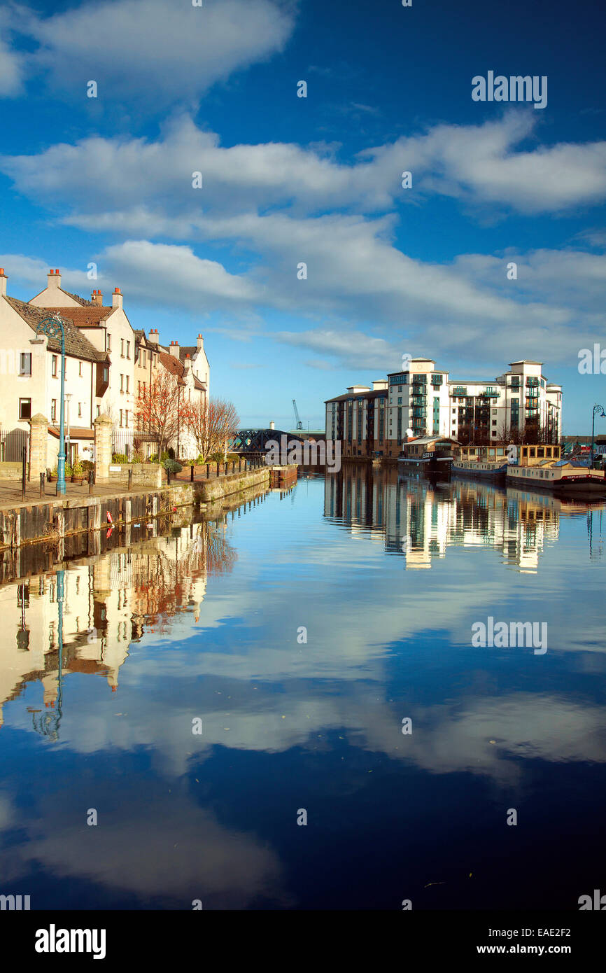The Water of Leith, Port of Leith, Edinburgh, Lothian Stock Photo