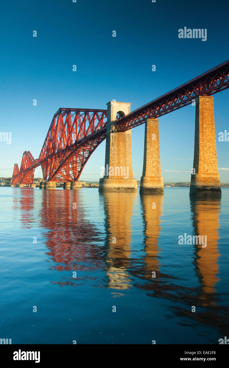The Forth Road Bridge and the Firth of Forth from Hawes Pier, Queensferry, Lothian Stock Photo