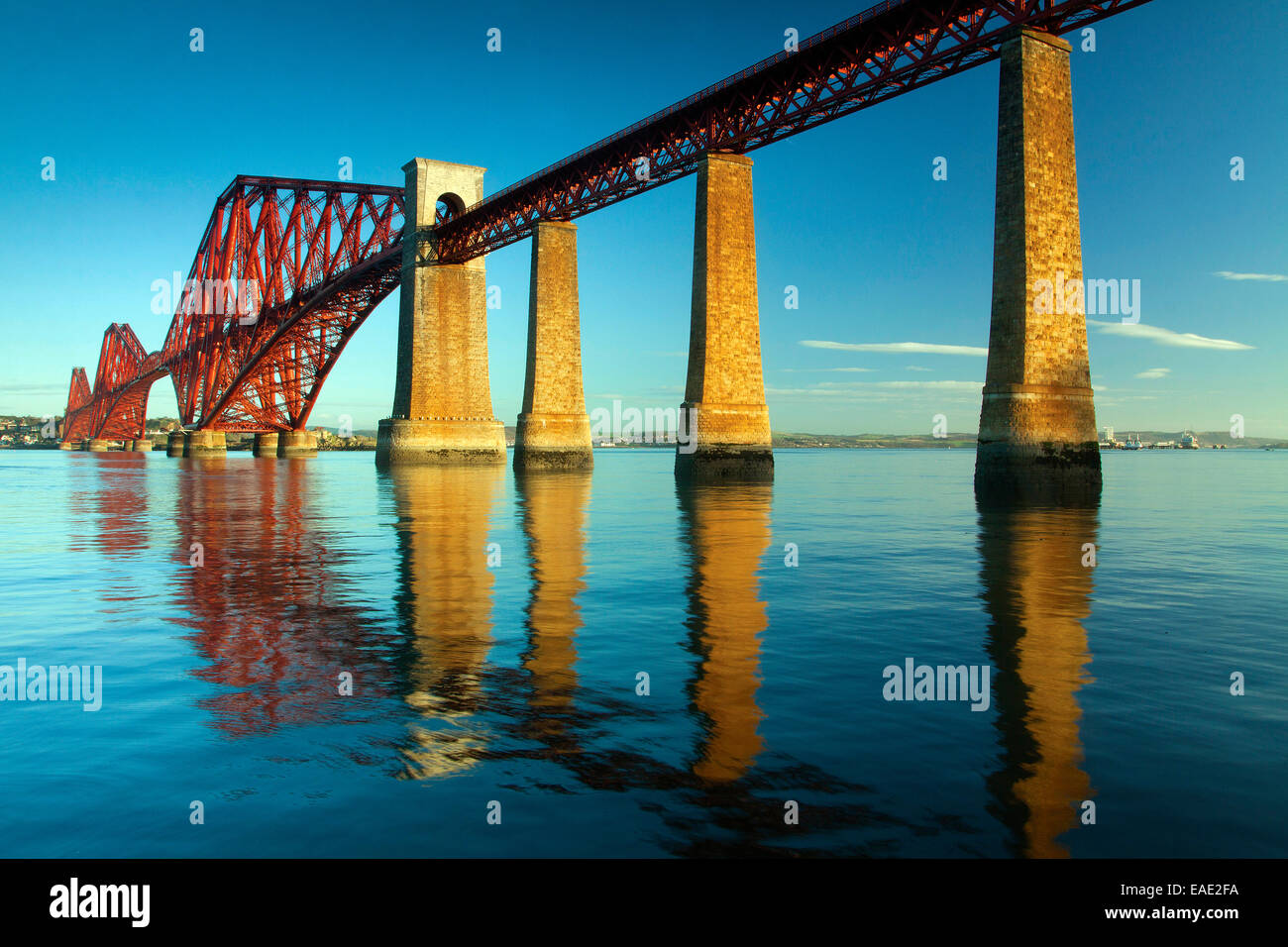 The Forth Road Bridge and the Firth of Forth from Hawes Pier, Queensferry, Lothian Stock Photo