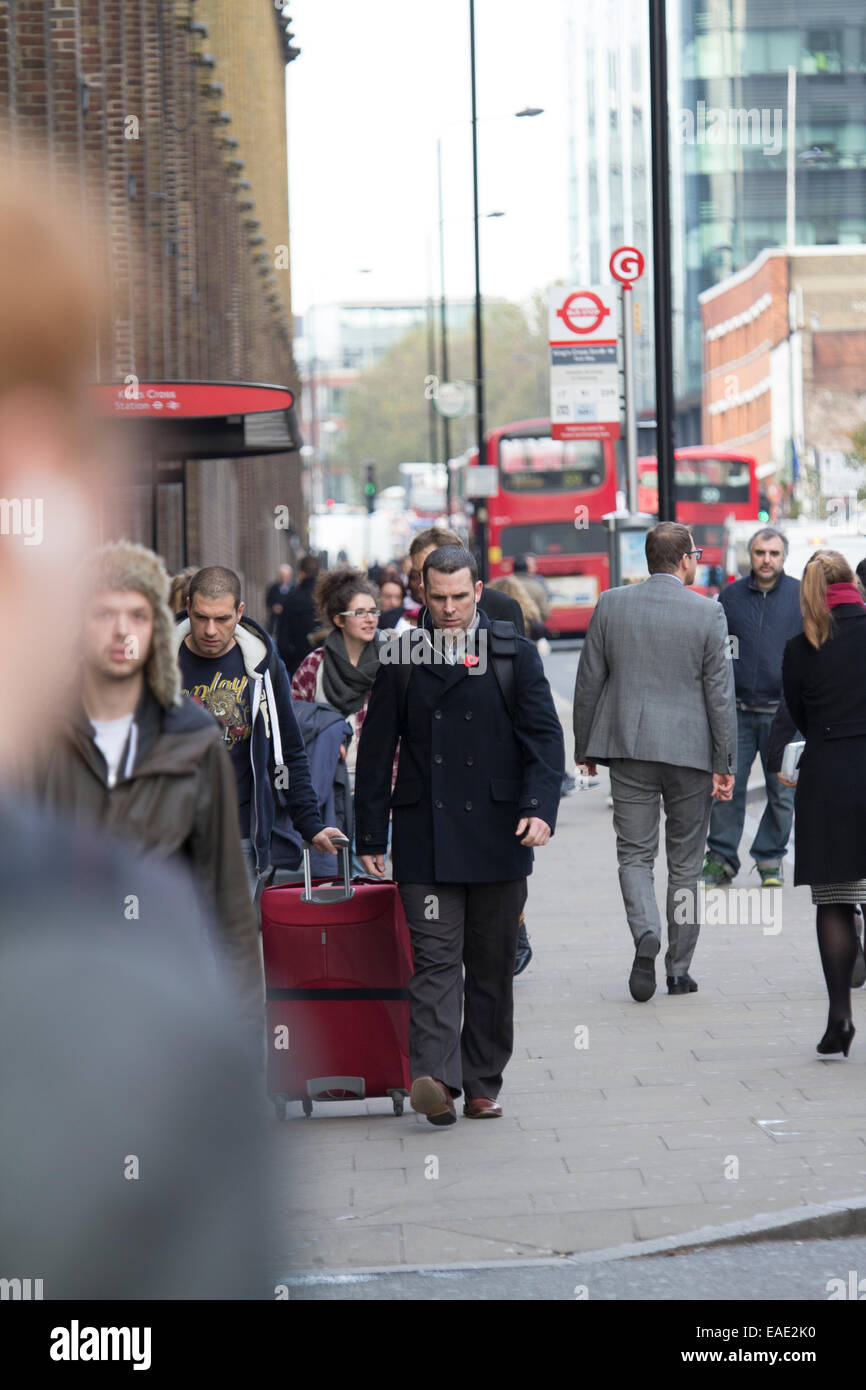 Commuters and travellers York Way Kings Cross London Stock Photo