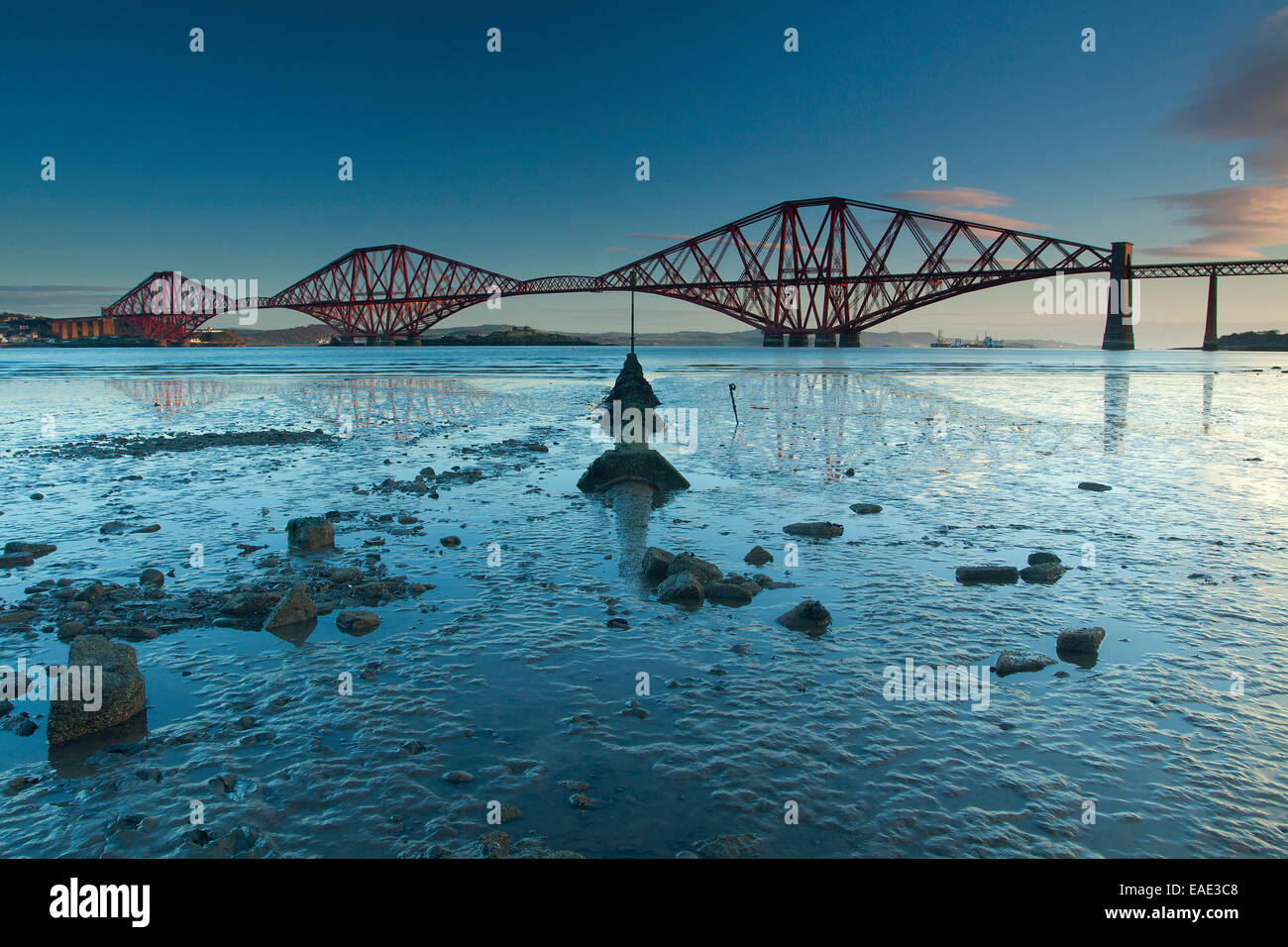 The Forth Road Bridge and the Firth of Forth from Queensferry, Lothian Stock Photo