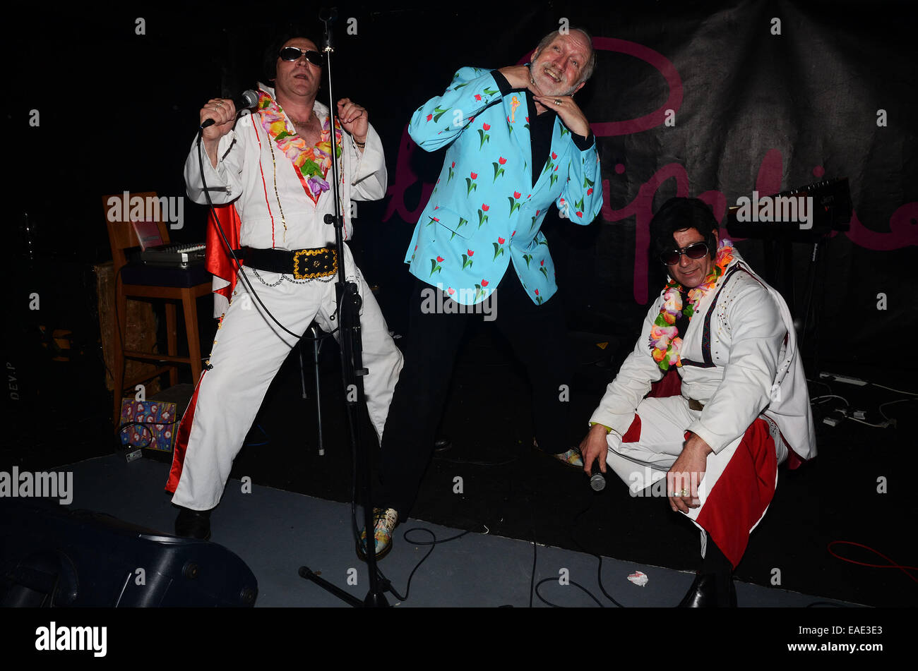 Alice Aid The Alice on Mars Fundraiser at the Pipeline Bar to raise money for a movie adaptaion of Robert Rankins Alice On Mars book  Featuring: Robert Rankin,THE KING ELVISES Where: London, United Kingdom When: 10 May 2014 Stock Photo