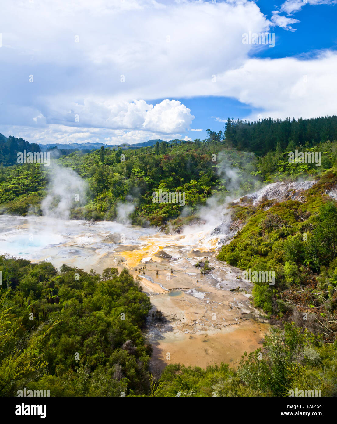 Orakei Korako Cave and Thermal Park geothermal area in New Zealand Stock Photo