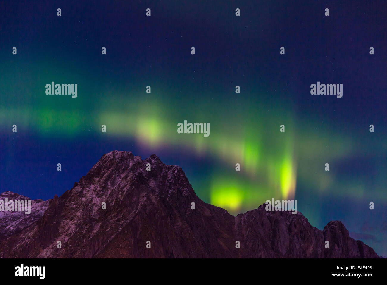 aurora over Lofot islands Stock Photo