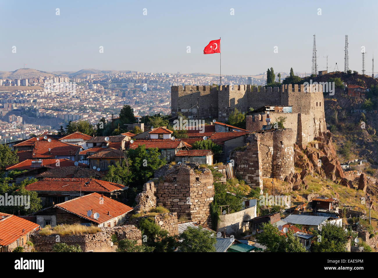 Ankara Kalesi Castle, Ankara, Central Anatolia Region, Anatolia, Turkey Stock Photo