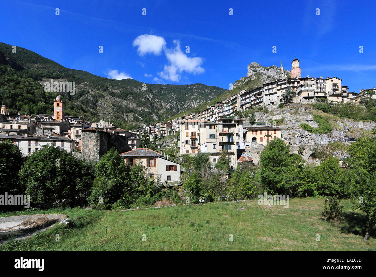 Townscape, Tende, Département Alpes-Maritimes, Region Provence-Alpes-Côte d’Azur, France Stock Photo