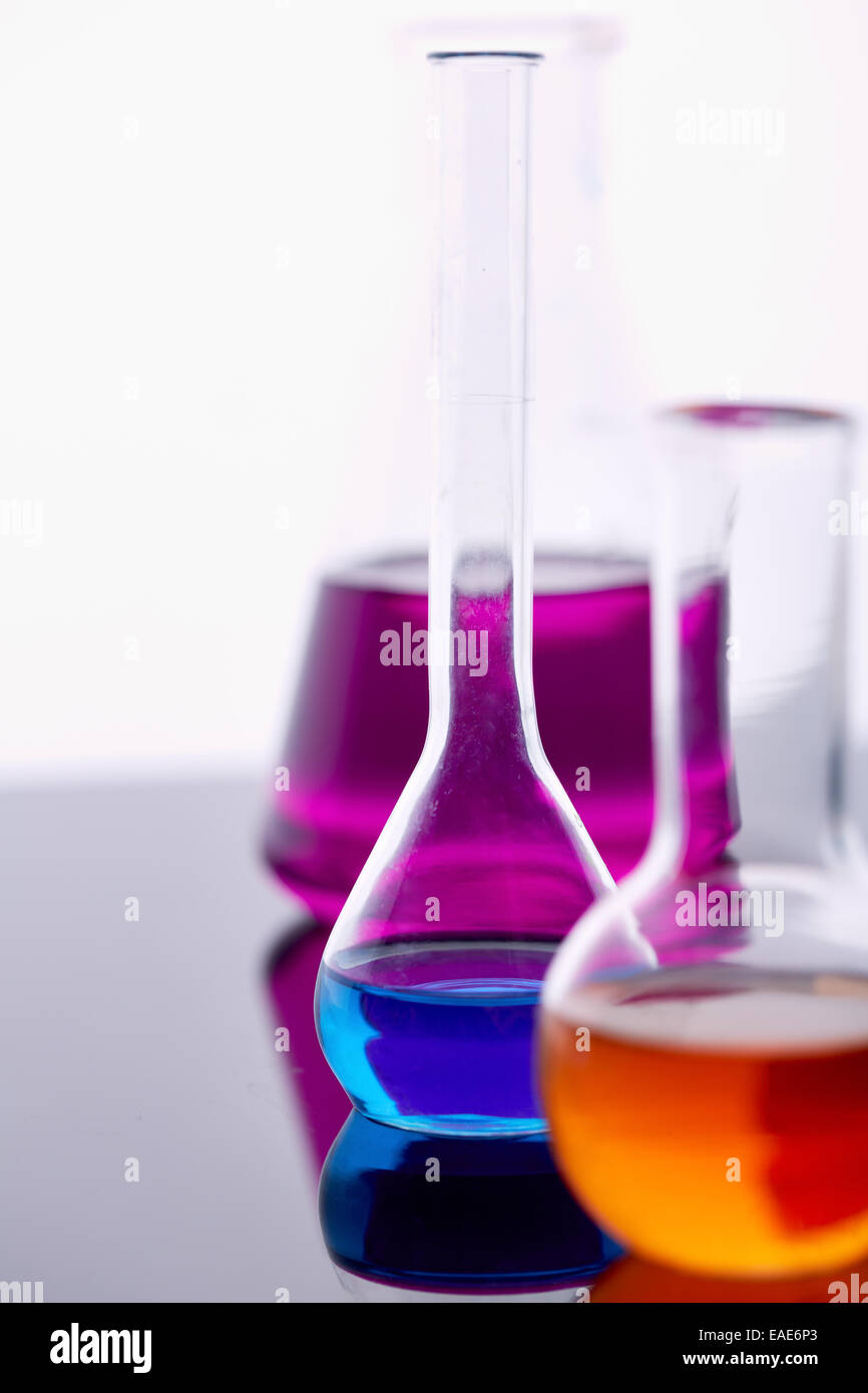 Glass tubes with multicolor liquids Stock Photo Alamy