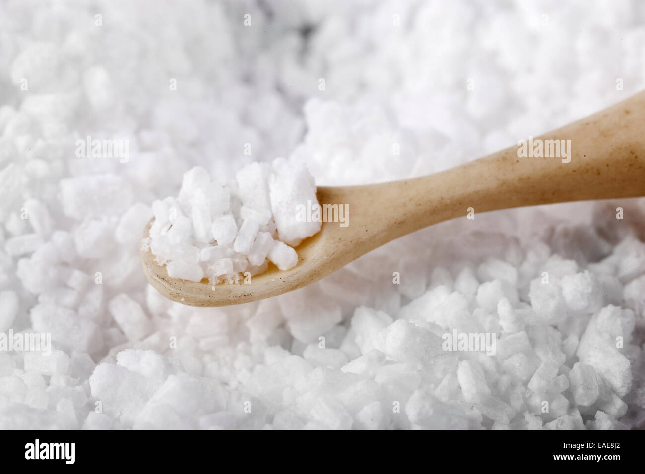 drug use showing cocaine spoon and powder Stock Photo