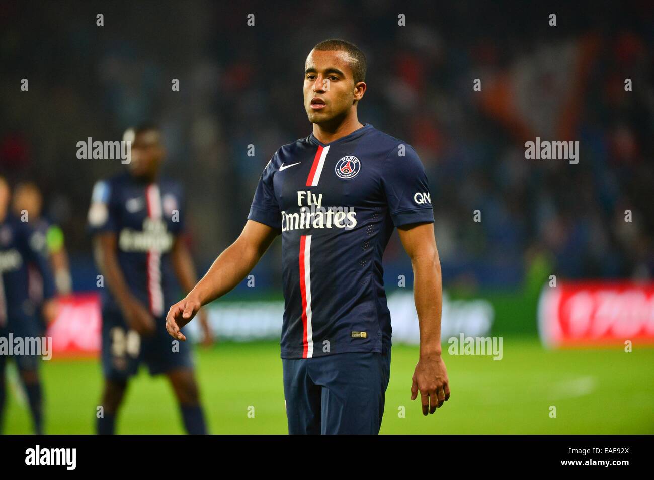 LUCAS  MOURA  - 09.11.2014 - Paris Saint Germain / Marseille - 13eme journee de Ligue 1 Photo : Dave Winter / Icon Sport Stock Photo