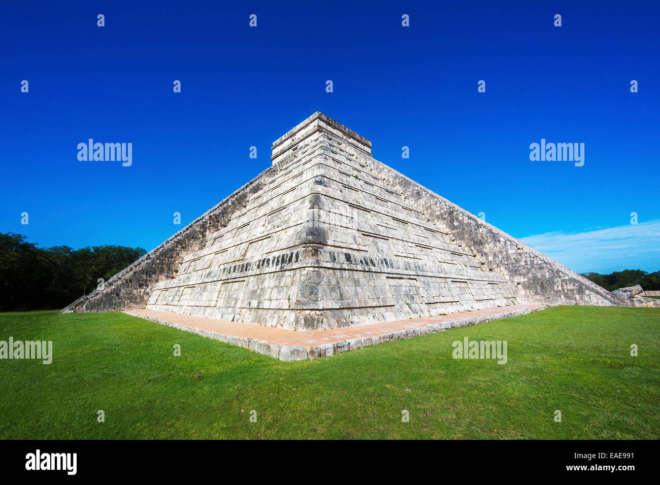 the great pyramid, (El Castillo, Kukulcan), Chichen Itza, Yucatan, Mexico Stock Photo