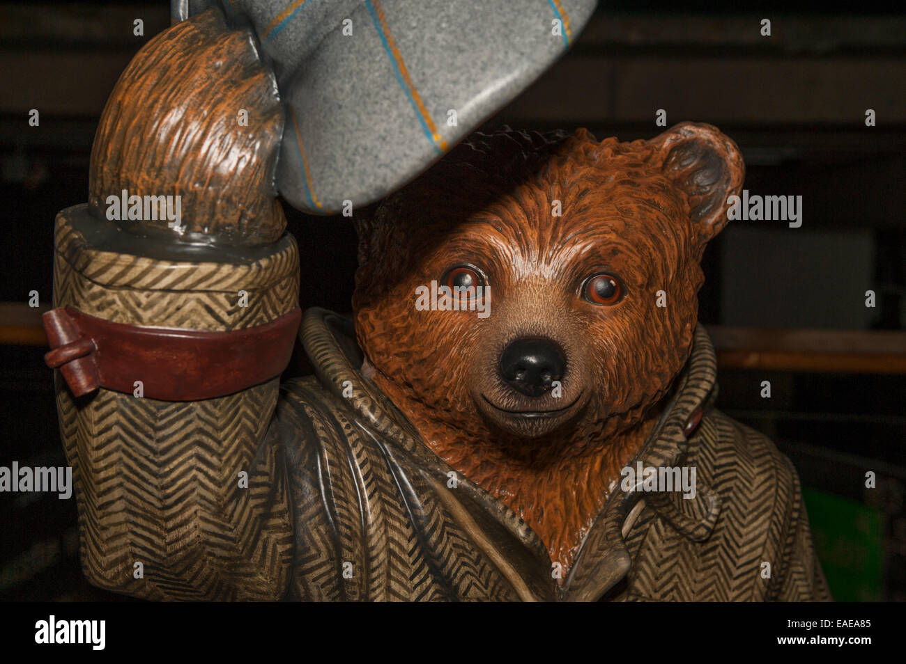 Museum of London, UK. 13th November, 2014. From Darkest Peru to London Wall - Paddington Bear heads to the Museum of London from 14 November 2014 - 4 January 2015. The world’s much-loved, well-mannered bear gets set for his big-screen debut in the new film PADDINGTON this November, the Museum of London is celebrating the small stowaway from Darkest Peru and his London adventures with a new exhibition. The Museum also has a life-size Paddington statue designed by BBC Sherlock’s leading man, Benedict Cumberbatch as part of London’s Paddington Trail. Credit:  Malcolm Park editorial/Alamy Live New Stock Photo