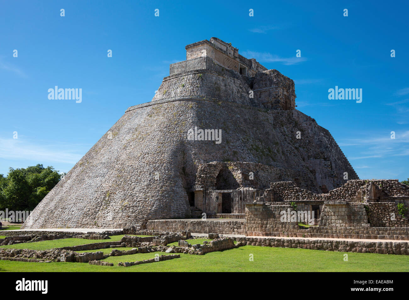 The pyramid of the magician, Uxmal, Yucatan, Mexico Stock Photo