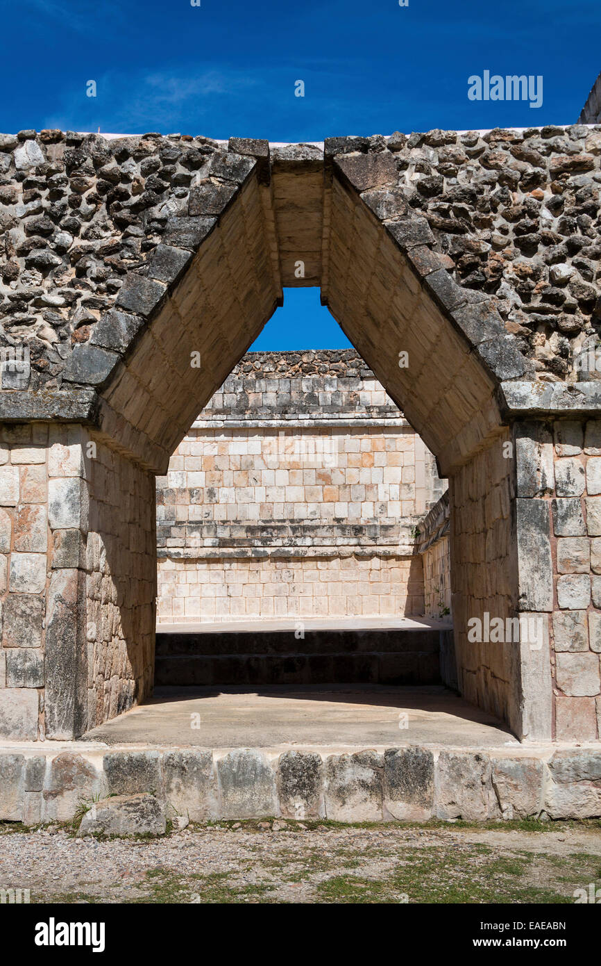 archway, gate in Uxmal, Yucatan, Mexico Stock Photo