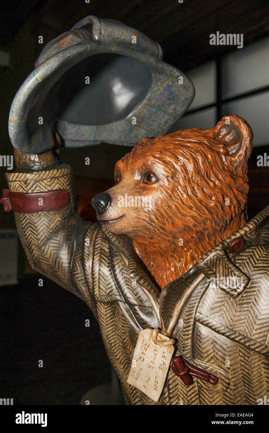 Museum of London, UK. 13th November, 2014. From Darkest Peru to London Wall - Paddington Bear heads to the Museum of London from 14 November 2014 - 4 January 2015. The world’s much-loved, well-mannered bear gets set for his big-screen debut in the new film PADDINGTON this November, the Museum of London is celebrating the small stowaway from Darkest Peru and his London adventures with a new exhibition. The Museum also has a life-size Paddington statue designed by BBC Sherlock’s leading man, Benedict Cumberbatch as part of London’s Paddington Trail. Credit:  Malcolm Park editorial/Alamy Live New Stock Photo