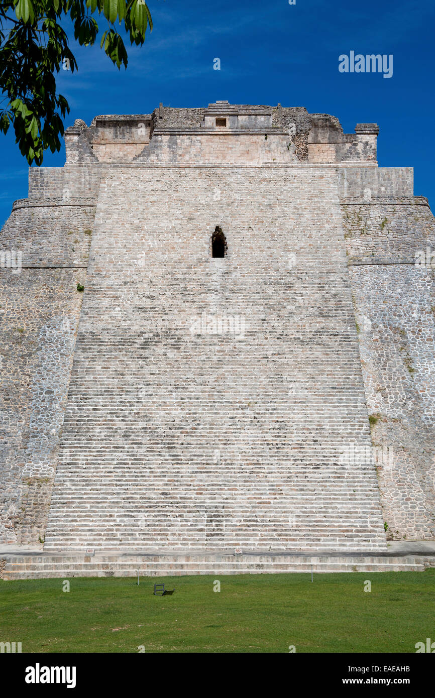 The pyramid of the magician, Uxmal, Yucatan, Mexico Stock Photo