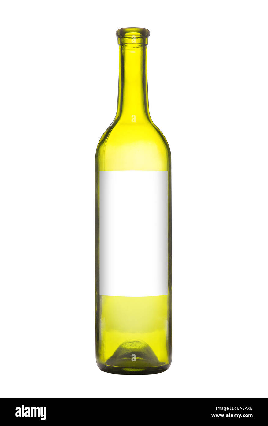 wine bottle isolated on white copy space panel Stock Photo