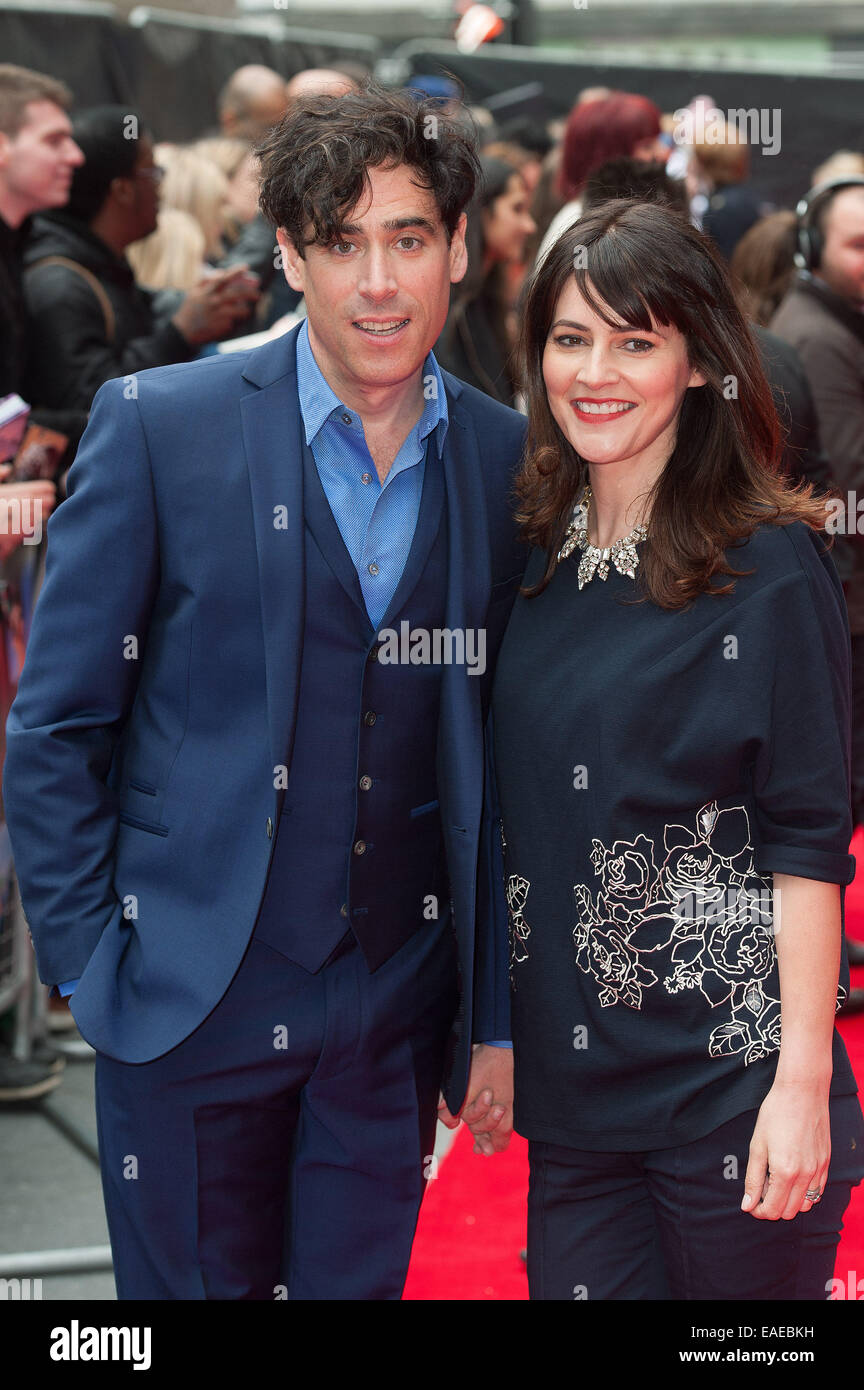 Postman Pat The Movie premiere held at the Odeon West End - Arrivals.  Featuring: Stephen Mangan,Louise Delamere Where: London, United Kingdom When: 11 May 2014 Stock Photo
