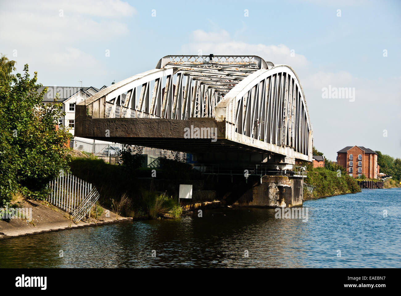 Chester Road Swing Bridge On The Manchester Ship Canal Stock