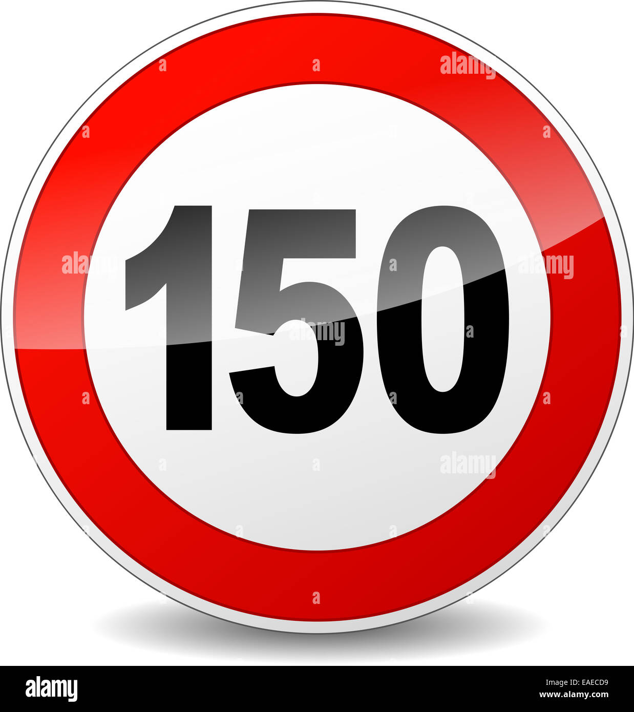 illustration of red and black speed limit sign Stock Photo
