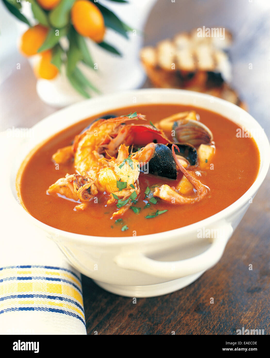 Seafood Soup Stock Photo