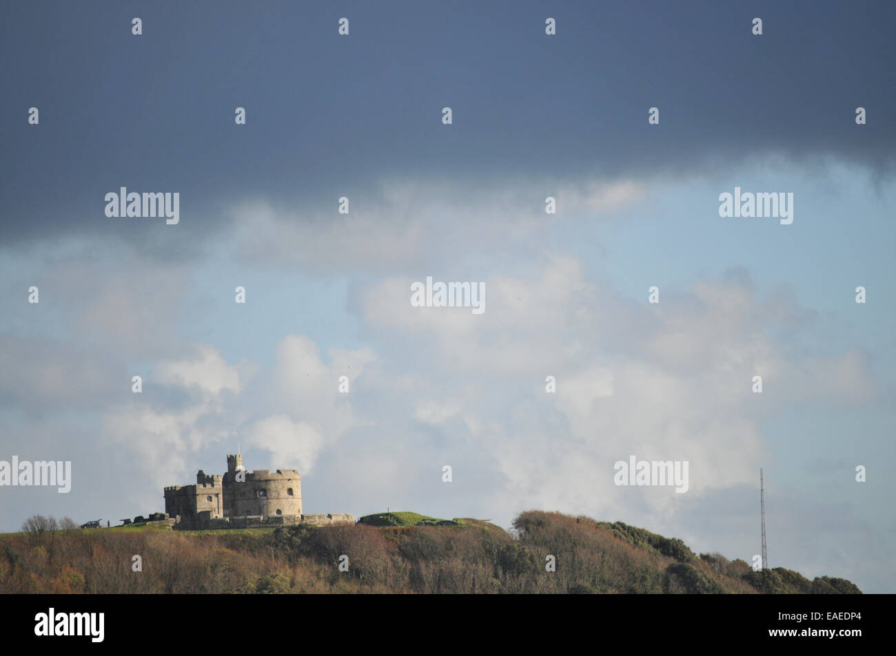 Pendennis Castle under a cloudy sky Stock Photo