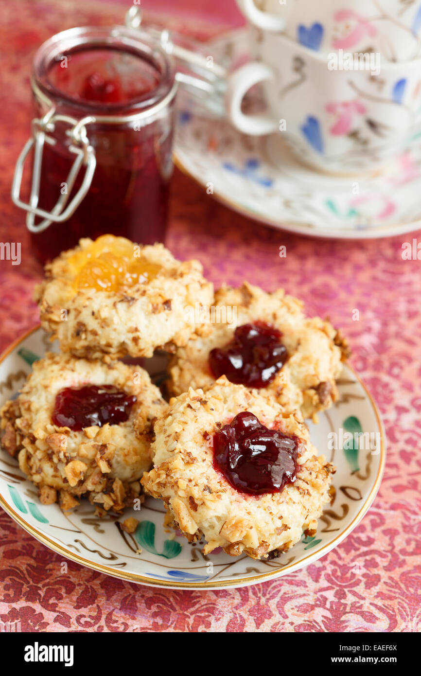 Nut and fruit jam cookies Stock Photo Alamy