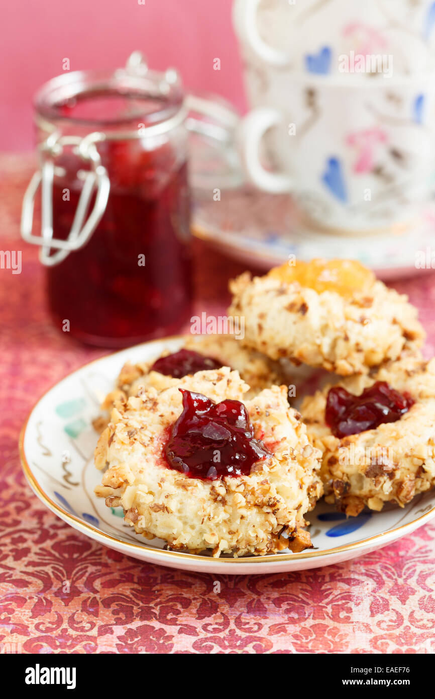 Nut and fruit jam cookies Stock Photo Alamy
