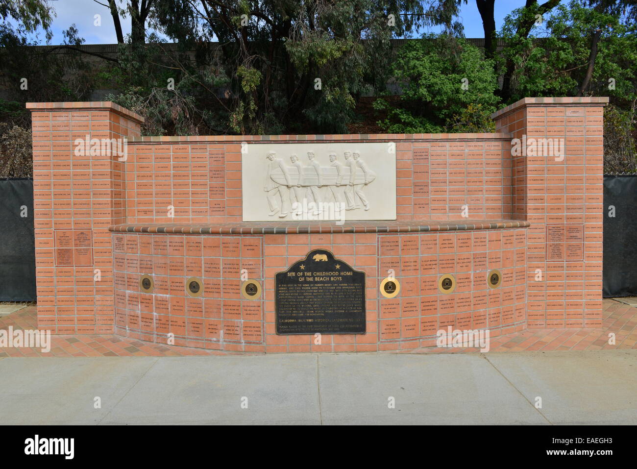 Beach Boys Memorial of where they were raised at Hawthorne county, Los Angeles. Stock Photo