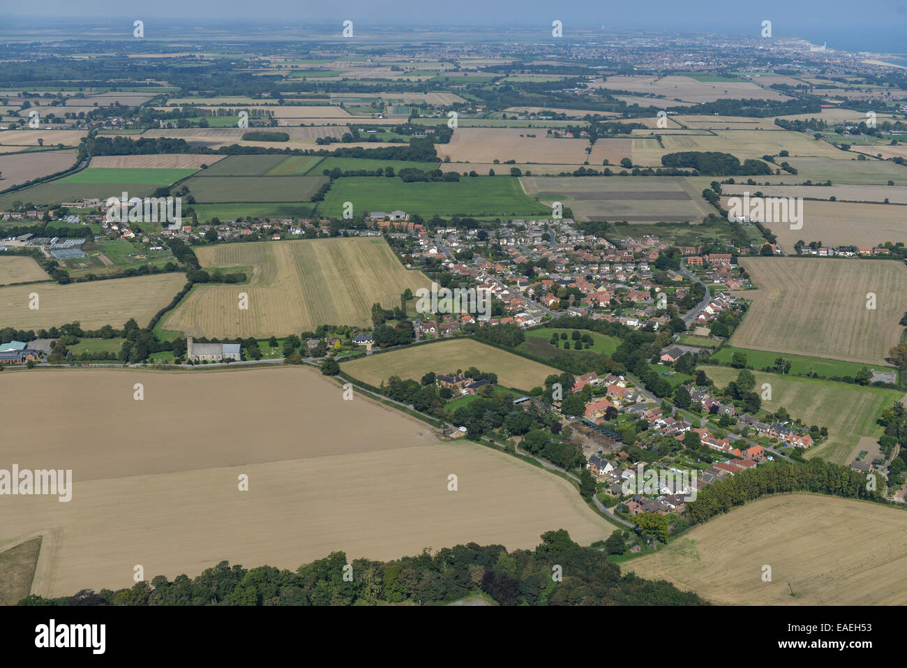 An aerial view of the Suffolk village of Blundeston, near Lowestoft
