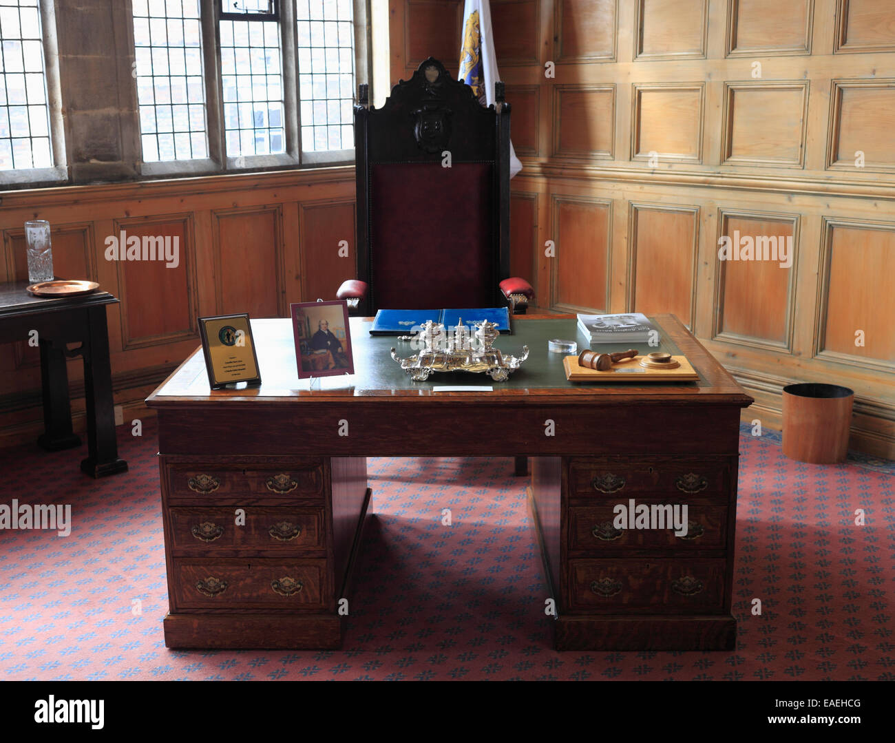 The Mayor's desk in King's Lynn, Norfolk, England. Stock Photo